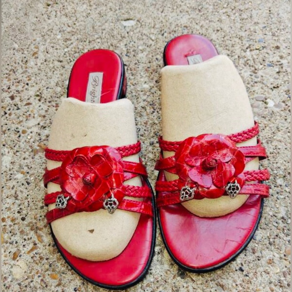 Brighton Opera Red Floral Sandals 9.5